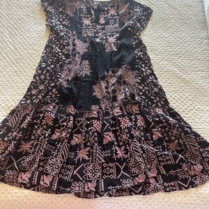 Johnny Was Black and Pink Midi Sundress